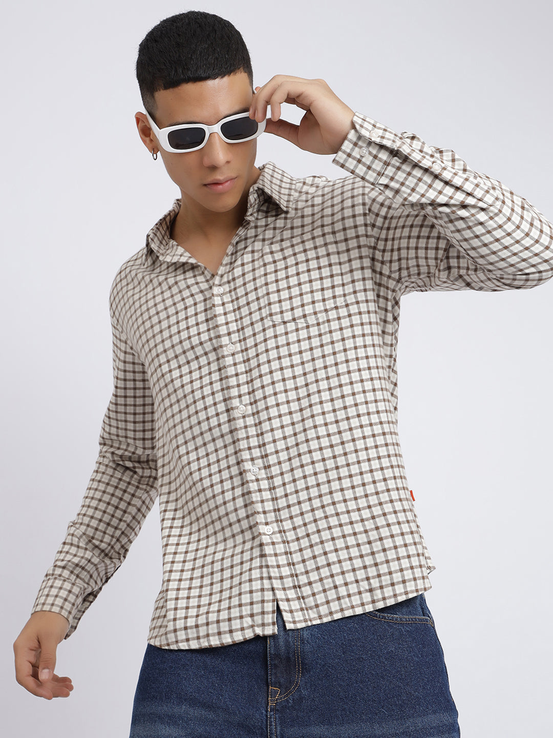 MBRFMCCS,WHITE AND BROWN CHECK